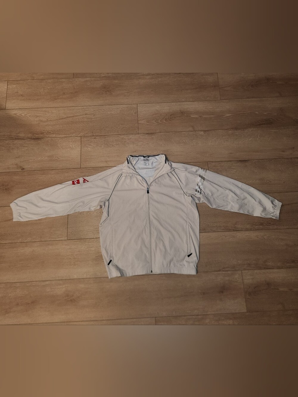 Adidas Khaki/Tan Clima-Proof Water & Wind Resistant Windbreaker Men's Size Large